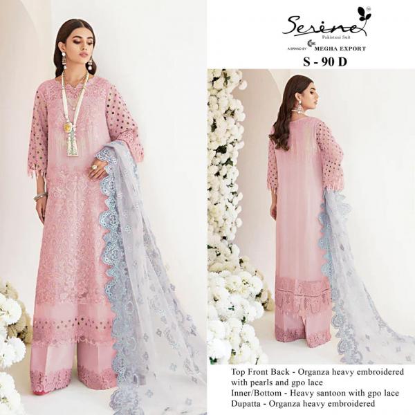 Serene S 90 Embroidery  organza Pakistani Salwar Kameez